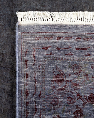 Contemporary Fine Vibrance Gray Wool Area Rug - 6' 2" x 9' 3"