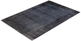 Contemporary Fine Vibrance Gray Wool Area Rug - 6' 2" x 9' 3"