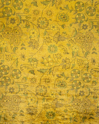Modern Overdyed Hand Knotted Wool Yellow Area Rug 4' 3" x 6' 5"