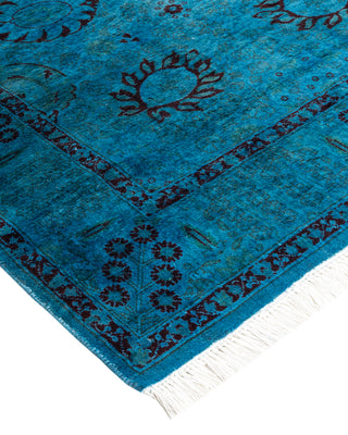 Contemporary Hand Knotted Overdyed Blue Area Rug 3' 1" x 5' 5"