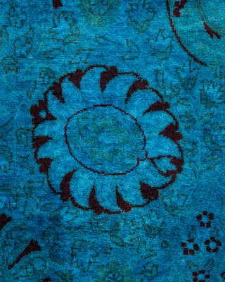 Contemporary Hand Knotted Overdyed Blue Area Rug 3' 1" x 5' 5"