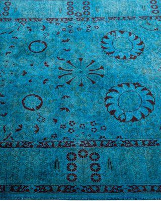 Modern Overdyed Hand Knotted Wool Blue Area Rug 3' 1" x 5' 5"