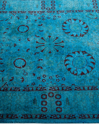 Contemporary Hand Knotted Overdyed Blue Area Rug 3' 1" x 5' 5"