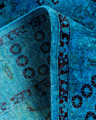 Contemporary Hand Knotted Overdyed Blue Area Rug 3' 1" x 5' 5"