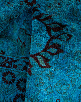 Contemporary Hand Knotted Overdyed Blue Area Rug 3' 1" x 5' 5"
