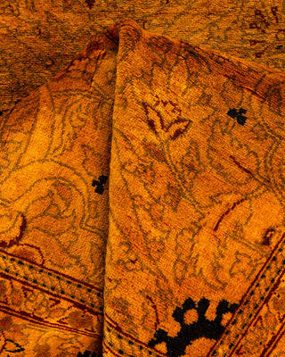 Contemporary Hand Knotted Overdyed Orange Runner 2' 7" x 16' 8"
