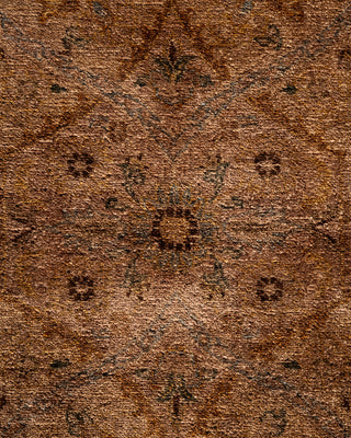 Modern Overdyed Hand Knotted Wool Brown Area Rug 9' 2" x 12' 2"