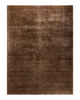 Contemporary Fine Vibrance Brown Wool Area Rug 9' 2" x 12' 2"