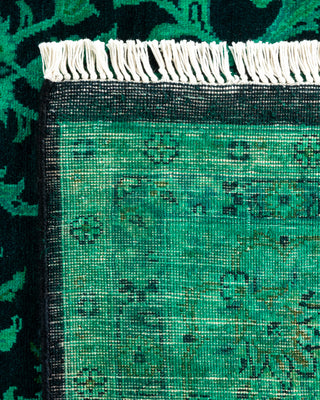 Contemporary Hand-Knotted Overdyed Green Area Rug 6' 1" x 9' 3"