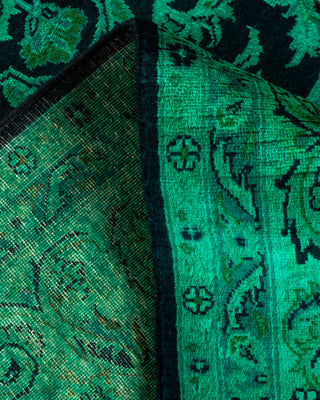 Contemporary Hand-Knotted Overdyed Green Area Rug 6' 1" x 9' 3"