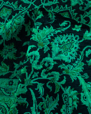 Contemporary Hand-Knotted Overdyed Green Area Rug 6' 1" x 9' 3"