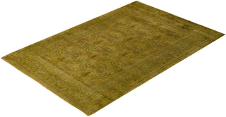 Modern Overdyed Hand Knotted Wool Gold Area Rug 4' 8" x 7' 3"