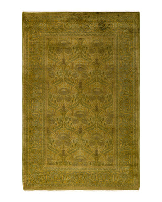 Contemporary Fine Vibrance Green Wool Area Rug 4' 8" x 7' 3"