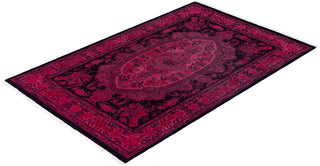 Overdyed Hand-Knotted Wool Modern-Contemporary Purple Area Rug 4' 6" x 7' 0"