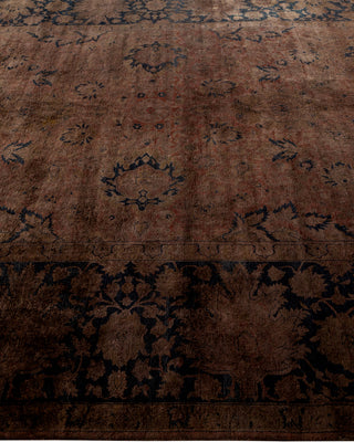 Contemporary Hand-Knotted Overdyed Brown Area Rug 8' 3" x 9' 10"