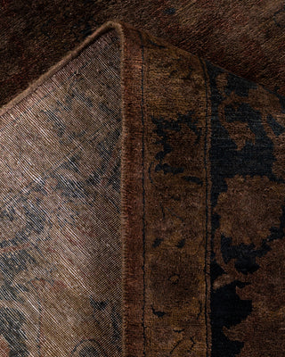 Contemporary Hand-Knotted Overdyed Brown Area Rug 8' 3" x 9' 10"