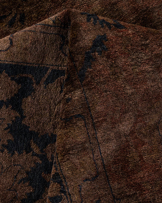 Contemporary Hand-Knotted Overdyed Brown Area Rug 8' 3" x 9' 10"