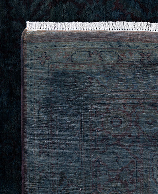 Overdyed One-of-a-Kind Wool Gray Area Rug 6' 3" x 9' 3"