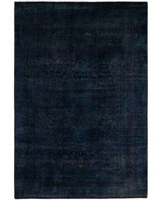 Overdyed One-of-a-Kind Wool Gray Area Rug 6' 3" x 9' 3"