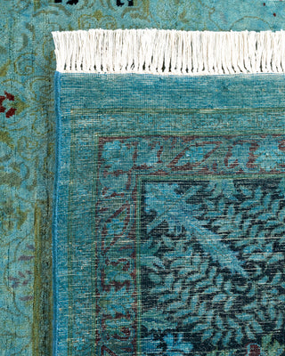 Contemporary Hand Knotted Overdyed Blue Area Rug 9' 2" x 12' 1"