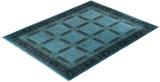 Contemporary Hand Knotted Overdyed Blue Area Rug 9' 2" x 12' 1"