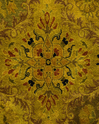 Modern Overdyed Hand Knotted Wool Gold Area Rug 4' 7" x 7' 4"