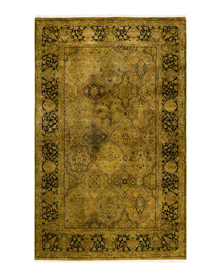 Contemporary Fine Vibrance Brown Wool Area Rug 4' 7" x 7' 4"