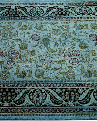 Contemporary Hand-Knotted Overdyed Blue Runner 2' 7" x 10' 1"