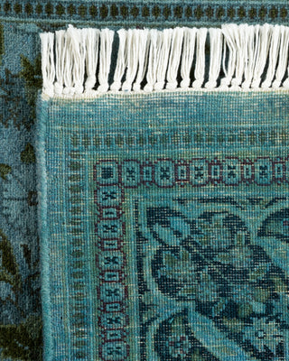 Modern Overdyed Hand Knotted Wool Blue Runner 2' 7" x 10' 1"