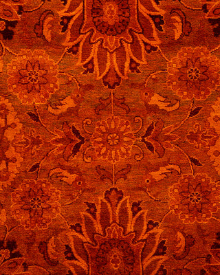 Modern Overdyed Hand Knotted Wool Orange Area Rug 4' 7" x 7' 2"