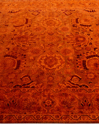 Contemporary Hand-Knotted Overdyed Orange Area Rug 4' 7" x 7' 2"