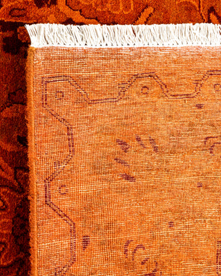 Contemporary Hand-Knotted Overdyed Orange Area Rug 4' 7" x 7' 2"