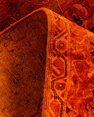 Contemporary Hand-Knotted Overdyed Orange Area Rug 4' 7" x 7' 2"