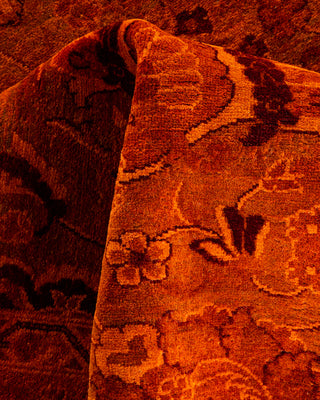 Contemporary Hand-Knotted Overdyed Orange Area Rug 4' 7" x 7' 2"