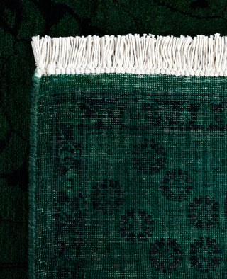 Contemporary Overdyed Wool Hand Knotted Green Area Rug 3' 2" x 5' 1"