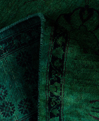 Contemporary Overdyed Wool Hand Knotted Green Area Rug 3' 2" x 5' 1"