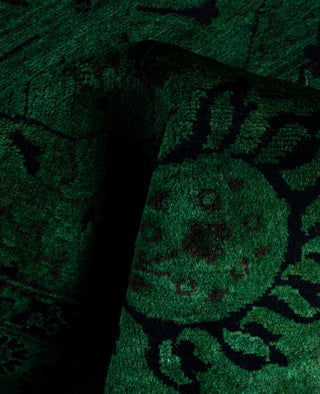 Contemporary Overdyed Wool Hand Knotted Green Area Rug 3' 2" x 5' 1"