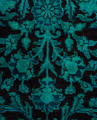 Contemporary Overdyed Wool Hand Knotted Green Area Rug 3' 1" x 5' 2"