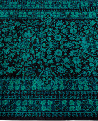 Contemporary Overdyed Wool Hand Knotted Green Area Rug 3' 1" x 5' 2"