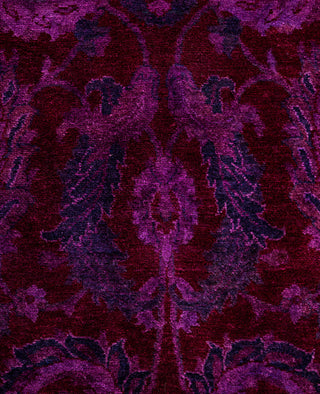 Overdyed Hand-Knotted Wool Modern-Contemporary Purple Area Rug 4' 2" x 6' 4"