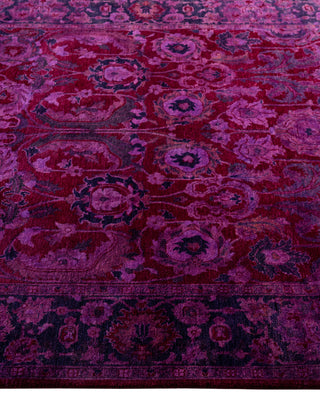 Overdyed Hand-Knotted Wool Modern-Contemporary Purple Area Rug 4' 2" x 6' 4"