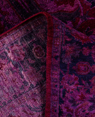 Overdyed Hand-Knotted Wool Modern-Contemporary Purple Area Rug 4' 2" x 6' 4"