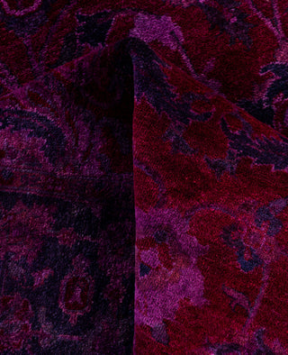 Overdyed Hand-Knotted Wool Modern-Contemporary Purple Area Rug 4' 2" x 6' 4"