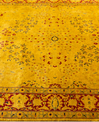 Overdyed Hand-Knotted Wool Modern-Contemporary Gold Area Rug 4' 8" x 7' 3"