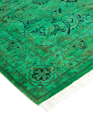 Contemporary Fine Vibrance Blue Wool Area Rug - 3' 2" x 5' 2"