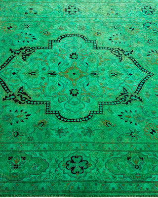Contemporary Fine Vibrance Blue Wool Area Rug - 3' 2" x 5' 2"