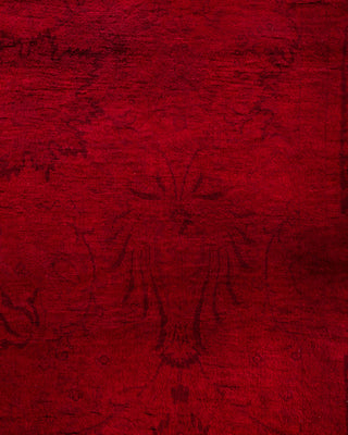 Modern Overdyed Hand Knotted Wool Red Area Rug 5' 2" x 10' 5"