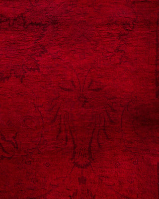Contemporary Hand Knotted Overdyed Red Area Rug 5' 2" x 10' 5"