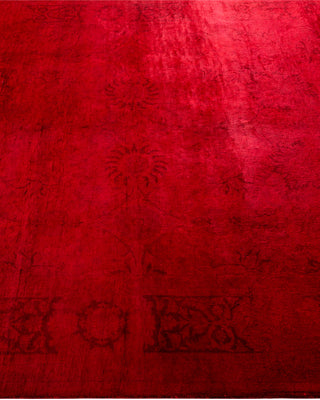 Contemporary Hand Knotted Overdyed Red Area Rug 5' 2" x 10' 5"