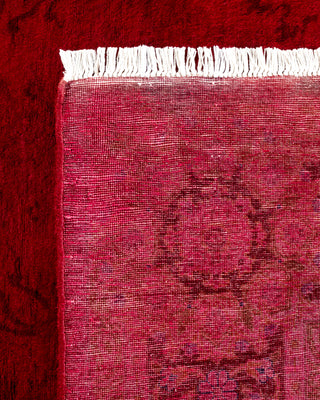 Contemporary Hand Knotted Overdyed Red Area Rug 5' 2" x 10' 5"